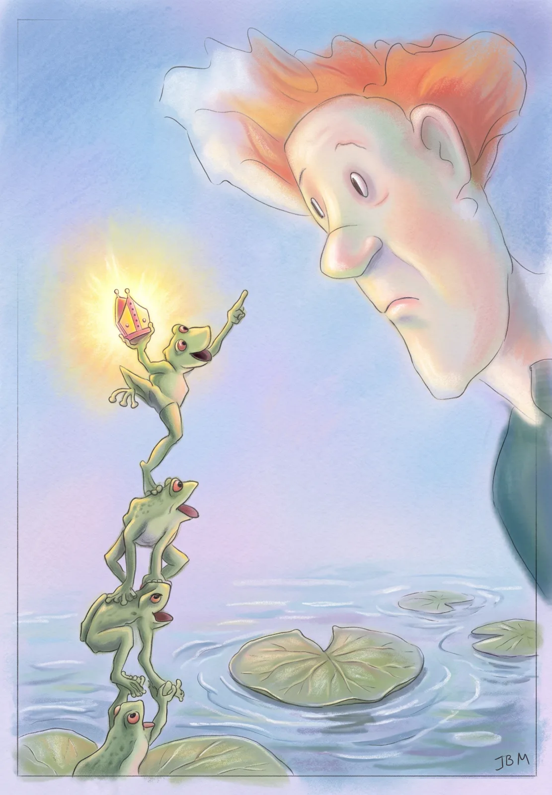 Grenouilles chantant, dessin d'univers illustré